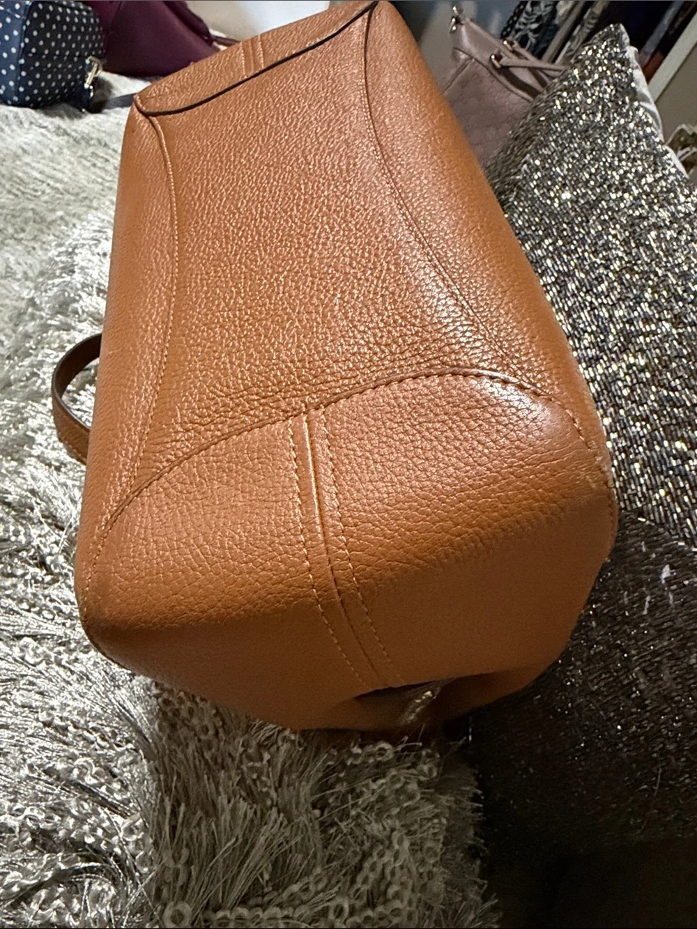 kate spade Pebbled Leather Shoulder Bag in Cognac Brown w wallet